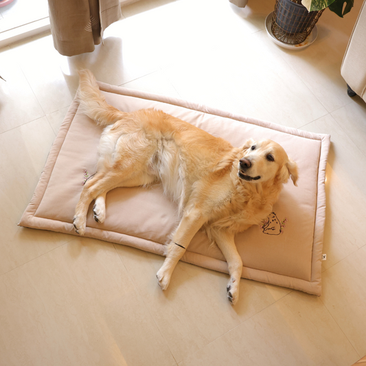 Beige Cotton Dog Mat | Washable Dog Mats